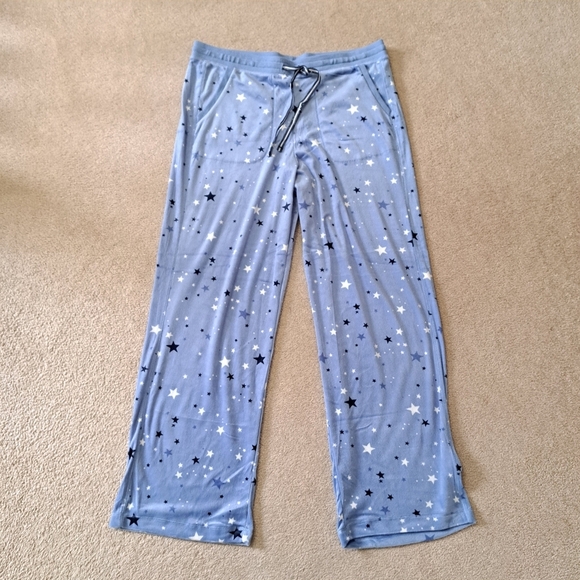 Nautica 2 Piece PJ Set Womens Medium Blue Stars Print Fleece Loungewear Set NWOT - Picture 10 of 16